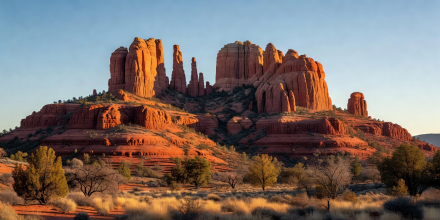Majestic red sandrock towers in Sedona Arizona